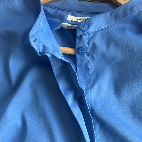 Mos Mosh Mattie Blue Button Down Ruffle Cuff Size Blouse Women Size M - Picture 6 of 13